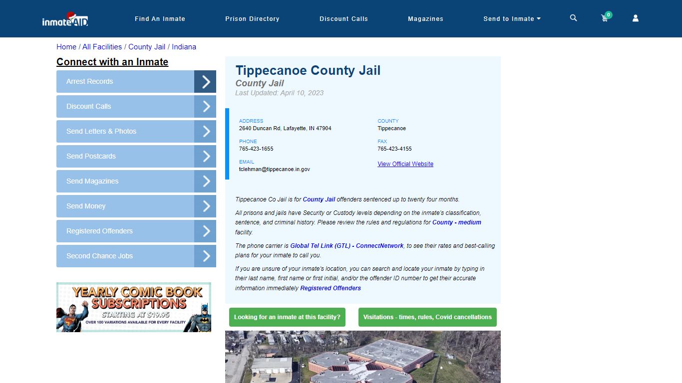 Tippecanoe County Jail - Inmate Locator - Lafayette, IN